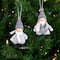 5.5" Gray & White Plush Twin Christmas Ornament Set